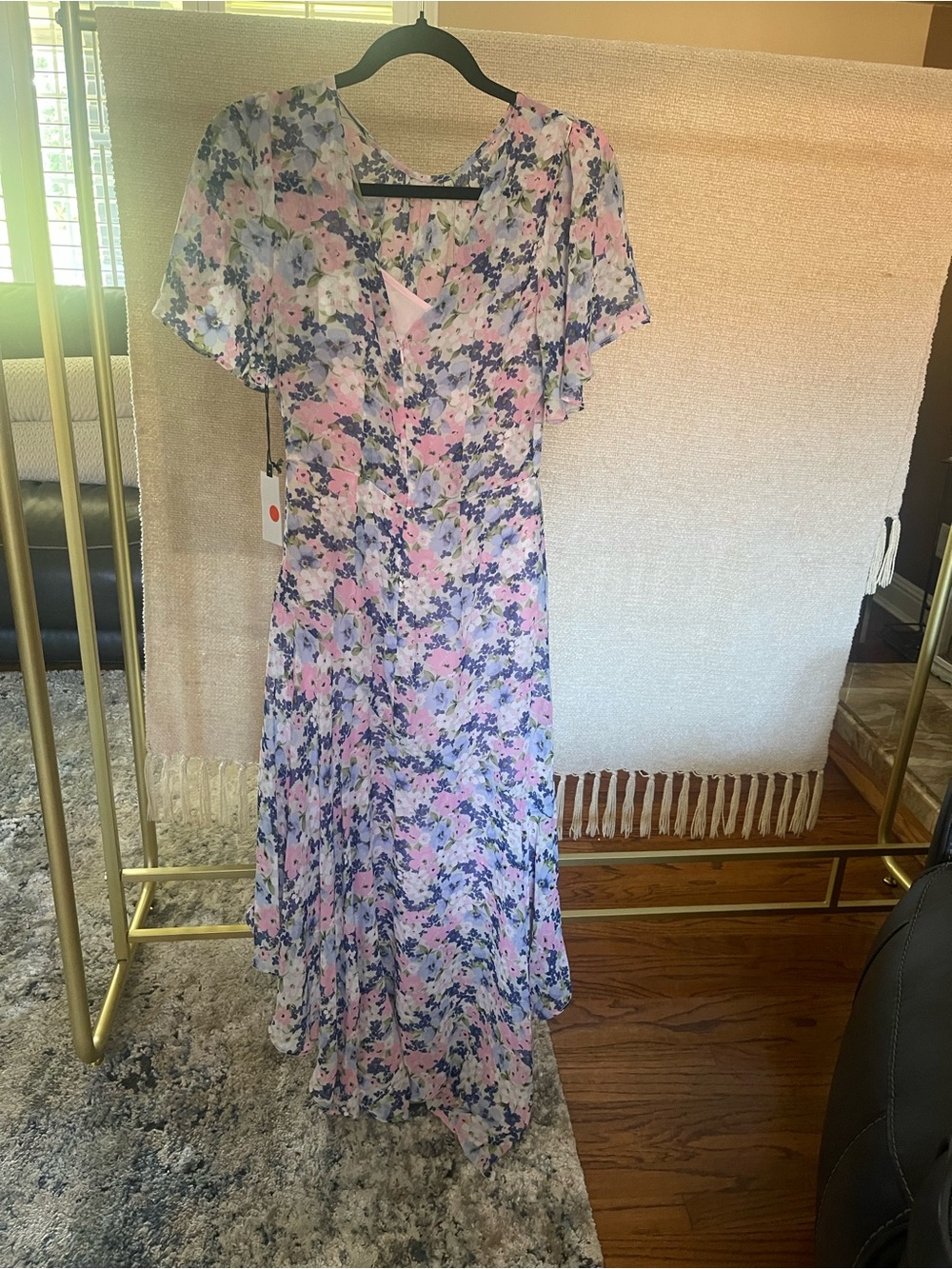 Astr Floral Maxi Dress in Pink and Blue - Picture 4 of 4